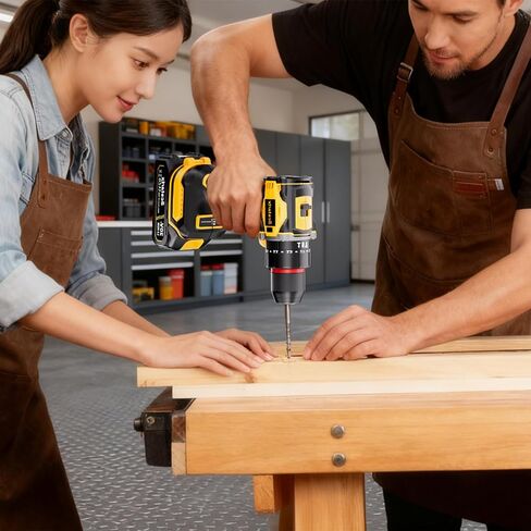 20V Cordless Brushless Drill Driver (3/8") - 24-Piece Compact Kit, 70Nm High Torque, 2.0Ah Li-Ion Battery for Home DIY & Apartment Repairs, Furniture Assembly in Kuwait