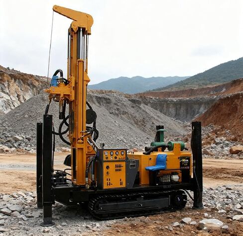 Water Well Drill Machine | Pneumatic Deep Borehole Drilling Equipment | Water Well Drilling Rig for Hard Rock, Rural Wells, Geological Investigation with Durable Structure,Well Drilling Machine in Kuwait