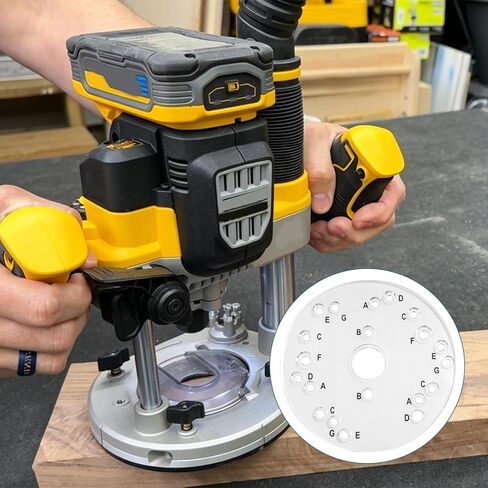 6-1/2 Inch Clear Acrylic Router Base Plate, Letter-Marked Pre-Drilled | Base with Screws & Centering Pin, Compatible with Dewalt, Porter Cable, Craftsman, Ryobi, Hitachi Trim Routers in Kuwait