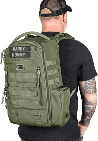 TBG - Mens Tactical Diaper Bag Backpack w/Built-in Changing Mat, Stroller Strap (Multicam Black 4th Gen) in Saudi Arabia