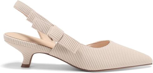 Coutgo Womens Slingback Kitten Heels Pointed Toe D’Orsay Bow Dress Shoes | Knitted,Women’s Pumps,Low Heels,Work Shoes,Cute,Bussiness Casual,Comfortable,Party,Wedding in Kuwait