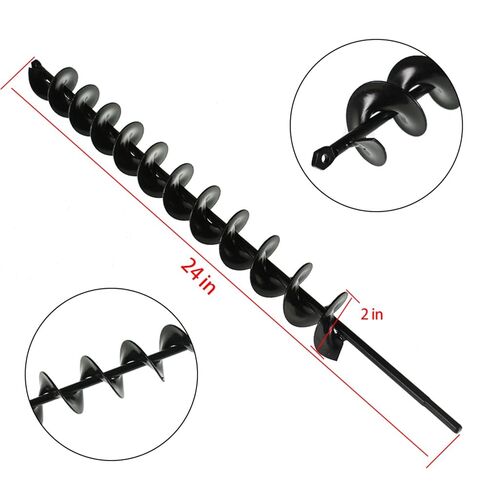 munirater 2 x 24 Inch Auger Drill Bit for Planting Replacement for Umbrella Hole Digger 3/8 Inch Hex Drive Drill in Kuwait