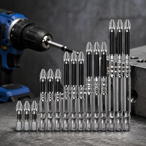 15 Pcs K5 Anti Slip Impact Resistant Threaded Bit Set Magnetic Fastening Accessories in Kuwait