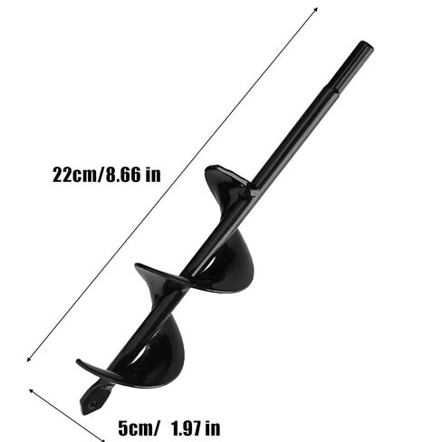 Garden Auger Drill Bit Tool Spiral Hole Digger Ground Drill Earth Drill for Seed Planting Gardening Fence Flower Planter (Radius 5cm) in Kuwait