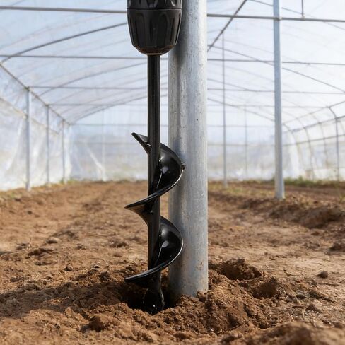 Garden Auger Drill Bit Tool Spiral Hole Digger Ground Drill Earth Drill for Seed Planting Gardening Fence Flower Planter (Radius 5cm) in Kuwait