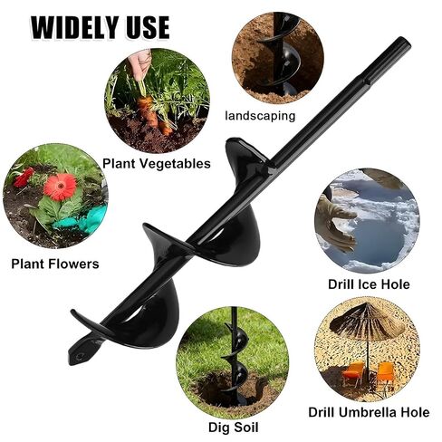 Garden Auger Drill Bit Tool Spiral Hole Digger Ground Drill Earth Drill for Seed Planting Gardening Fence Flower Planter (Radius 5cm) in Kuwait