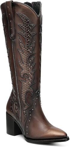 Cuadra Tall Boot for Women in Genuine Bovine Leather Brown in Kuwait