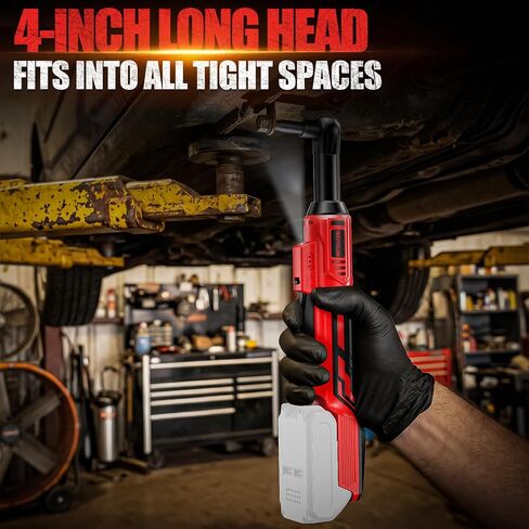 3/8" Cordless Power Ratchet Wrench Compatible with Milwaukee 18V Battery (No Battery) 60FT Torque, 0-400RPM Variable Speed Motor, Extended Wrench with 7 Sockets 1/4" Adapter 3" Extension Bar in Kuwait