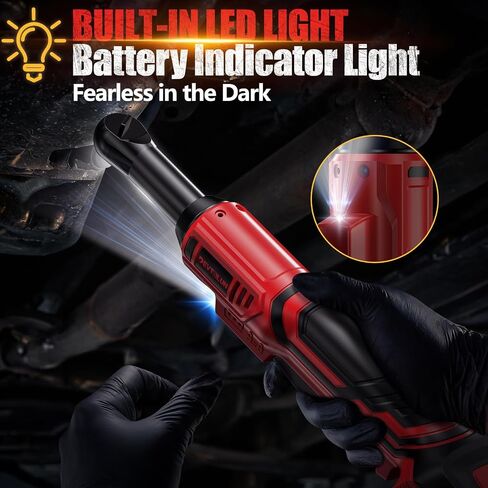 3/8" Cordless Power Ratchet Wrench Compatible with Milwaukee 18V Battery (No Battery) 60FT Torque, 0-400RPM Variable Speed Motor, Extended Wrench with 7 Sockets 1/4" Adapter 3" Extension Bar in Kuwait