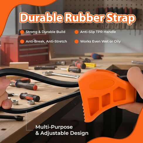 Adjustable Strap Wrench Set – Heavy Duty Rubber Strap Oil Filter Wrench Tool, Non-Slip Grip for Plumbing, Automotive, Jar Opening & Pipe Repair (Fits Large & Small Diameters) in Kuwait
