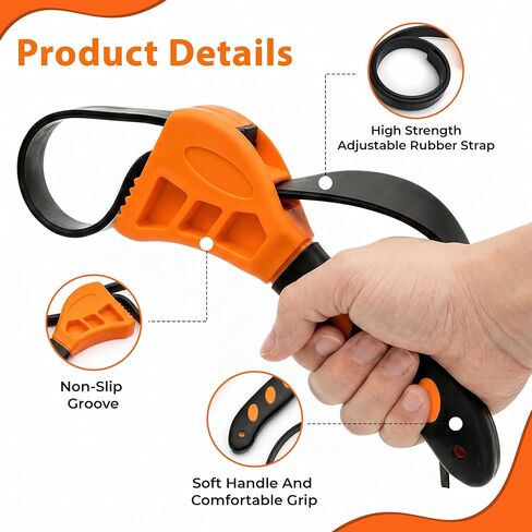 Adjustable Strap Wrench Set – Heavy Duty Rubber Strap Oil Filter Wrench Tool, Non-Slip Grip for Plumbing, Automotive, Jar Opening & Pipe Repair (Fits Large & Small Diameters) in Kuwait