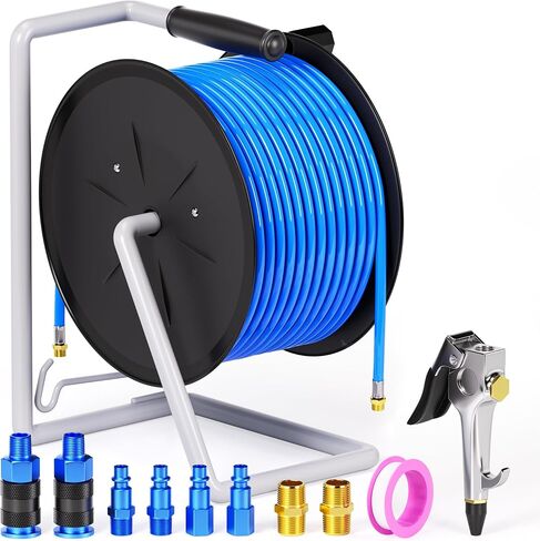 TAILONZ PNEUMATIC 1/2" x 65 ft Air Hose Reel, Pixel-Coated Sanding Hose with 1/4" NPT Threads,Air Tubing Kit Pipe Hose Air Line Tubing Max 160 PSI in Kuwait