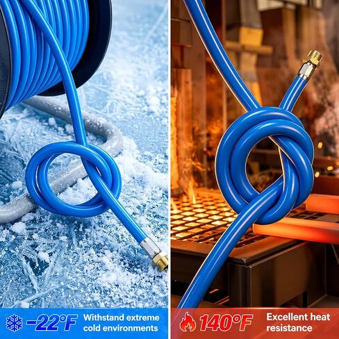 TAILONZ PNEUMATIC 1/2" x 65 ft Air Hose Reel, Pixel-Coated Sanding Hose with 1/4" NPT Threads,Air Tubing Kit Pipe Hose Air Line Tubing Max 160 PSI in Kuwait