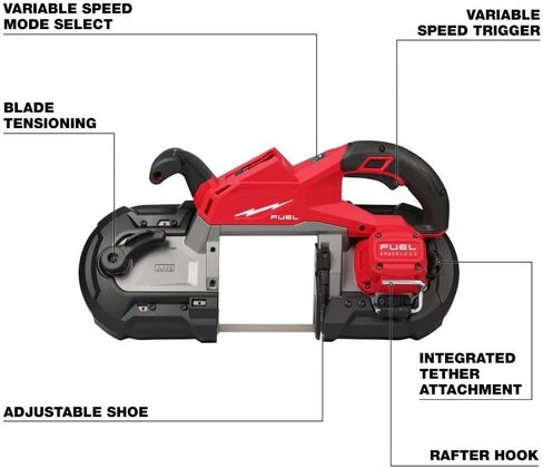 2929-20 for Milwaukee M18 Brushless Cordless Deep Cut Band Saw - Bare Tool | Power Band Saw in Kuwait