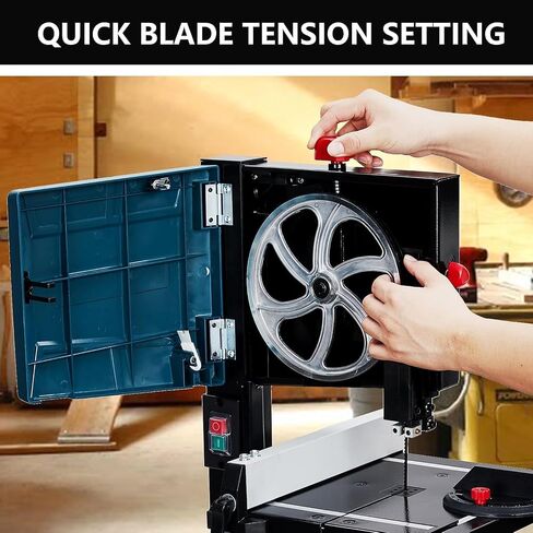 Towallmark 8-Inch Benchtop Band Saw, 3A & 1800RPM Pure Copper Motor, 0-45° Tilting Table, Fence & Miter Gauge Included, for Wood Aluminum Plastic Cutting in Kuwait