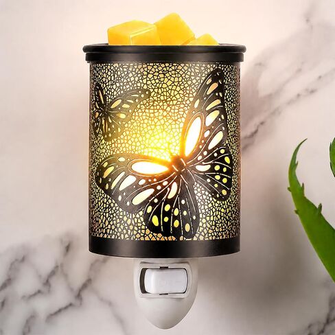EQUSUPRO Metal Wax Melts Warmer Plug in Wall Pluggable Fragrance Wax Warmer with Removable Dish, Night Light for Home Office Bedroom Living Room Gifts Decor in Saudi Arabia
