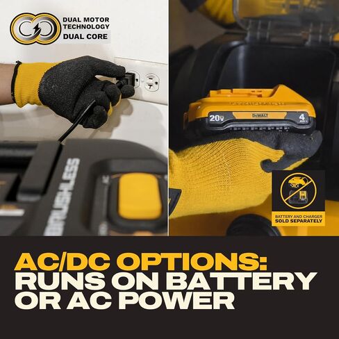 DEWALT 20V Cordless Shop Vac, AC/DC 9 Gal Wet Dry Vacuum Cleaner, Tool Only | Dual Motor System, Self-Cleaning Filter, Blower Function, Portable Shop Vacuum for Garage, Workshop & Jobsite, DXCVXA092B in Kuwait