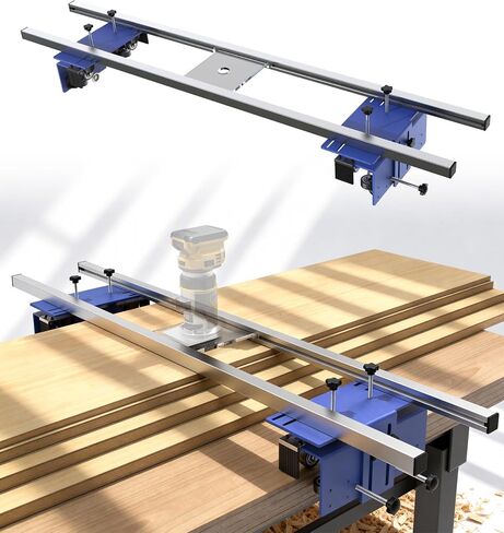 58" Router Sled for Flattening Slabs, 5.5" Height Adjustable Slab Flattening Jig Kit for Woodworking, Heavy-Duty Router Planer Sled with Dust Brush & Smooth Wheels for Wood Slabs, Table Tops in Kuwait
