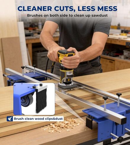58" Router Sled for Flattening Slabs, 5.5" Height Adjustable Slab Flattening Jig Kit for Woodworking, Heavy-Duty Router Planer Sled with Dust Brush & Smooth Wheels for Wood Slabs, Table Tops in Kuwait