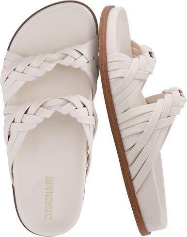 CUSHIONAIRE Lens Womens Sandals with Arch Support, Comfortable Sandals for Women with Braided Strap and Cushioned Footbed in Kuwait