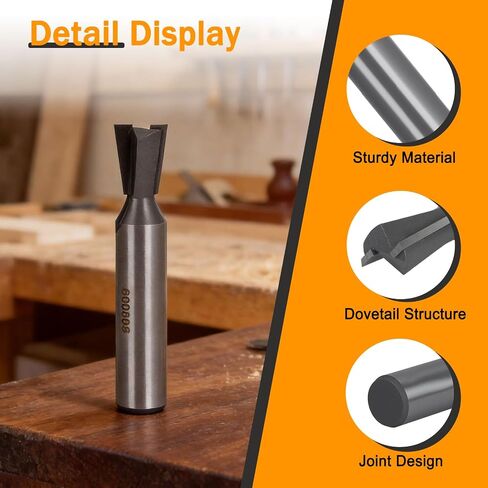 7 Degree Router Bit 43776PC（580305）, Compatible with 4200 Series of Por-TER Cable Dovetail Jigs, Carbide-Tipped Dovetail Router Bit with 17/32" Large Diameter in Kuwait
