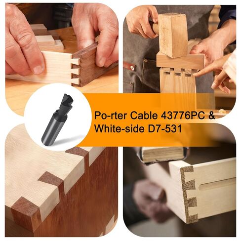 7 Degree Router Bit 43776PC（580305）, Compatible with 4200 Series of Por-TER Cable Dovetail Jigs, Carbide-Tipped Dovetail Router Bit with 17/32" Large Diameter in Kuwait
