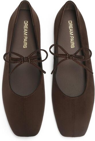 DREAM PAIRS Women's Ballet Mary Jane Flats | Square Toe Slip on Ballet Flats for Women,with Bow Dressy Comfortable for Casual Daily Work Office Shoes in Kuwait