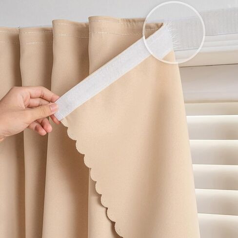 Self Adhesive Curtains - No Drilling, No Rod, Easy to Install Blackout Curtains for Window Blinds,Bedroom(Black 35 * 59in-1P) in Saudi Arabia