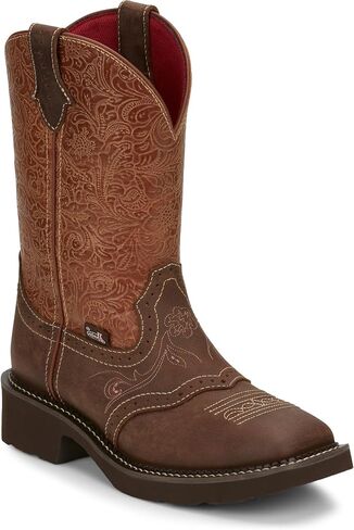 Justin Women's Starlina 11" Gypsy Cowgirl Boots - Embossed Leather, Square Toe, Comfortable J-Flex System, Stylish & Durable in Kuwait