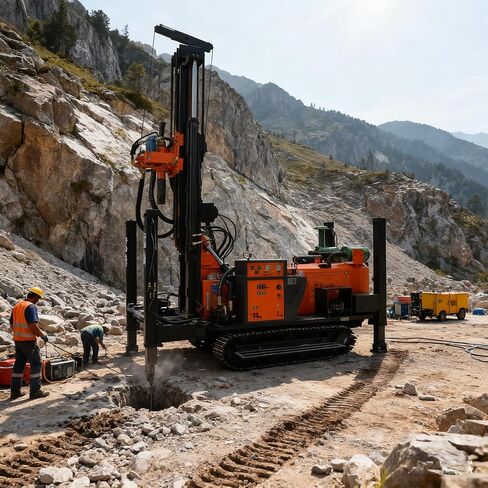 Pneumatic Bore Well Drilling Rig | Heavy Duty Deep Water Drill Machine | Water Well Drilling Equipment for Agriculture, Mining, and Infrastructure Projects with Durable Steel Structure. in Kuwait