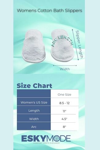 ESKYMODE Womens Cotton Bath Slippers, Terry Cloth Spa Slippers for Women in Kuwait