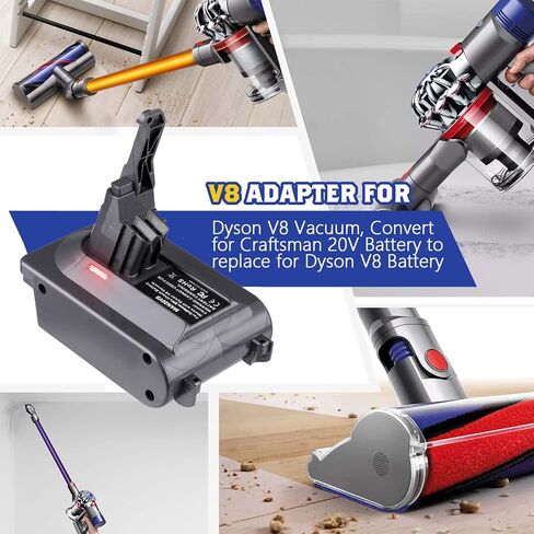 for Dyson V8 Battery Adapter for Craftsman 20V Battery Convert to for Dyson V8 Series Motorhead Handheld Vacuum Battery Converter (only Adapter) in Kuwait
