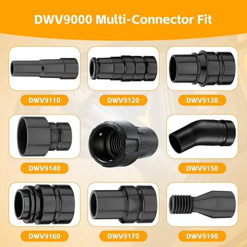 DWV9000 1-1/4" Quick Connector for DeWalt Dust Extractors | Universal Vacuum Hose Adapter for Power Tools, No Disconnects No Interruptions in Kuwait