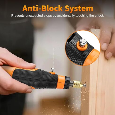 4V Cordless Rotary Tool Kit W/ 105pcs Accessories, 3-Speed, USB-C | Max 15000RPM Battery Power & Charging Orange Electric Mini Power Rotary Tool for Polishing, Grinding, Cutting, Engraving in Kuwait