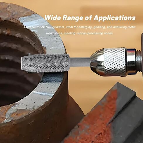 5Pcs Rotary Rasp File Set Steel File 6mm Shank Carving Bit Double Cutter Rotary File Super Hard for Metal Wood Grinding ﻿ in Kuwait