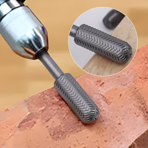 5Pcs Rotary Rasp File Set Steel File 6mm Shank Carving Bit Double Cutter Rotary File Super Hard for Metal Wood Grinding ﻿ in Kuwait