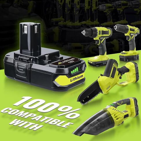 KINGTIANLE 【2-Pack】 4.0Ah Lithium-Ion Battery for Ryobi 18V Tools, Replacement for P107 P108, Compatible with All Ryobi 18V Cordless Power Tools, Extended Runtime & Superior Performance in Kuwait