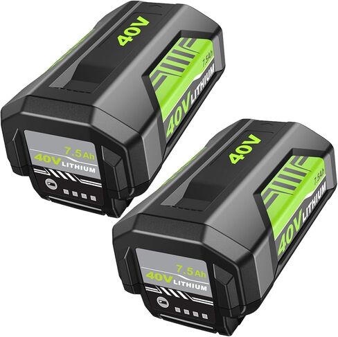 2Pack Upgraded 7500mAh OP4026A Battery Replacement for Ryobi 40v Battery Lithium 7.5Ah Compatible with Ryobi 40v OP4026A OP40601 OP4050A OP4040 OP4075A Compatible with Batteries 40V Power Tools in Kuwait