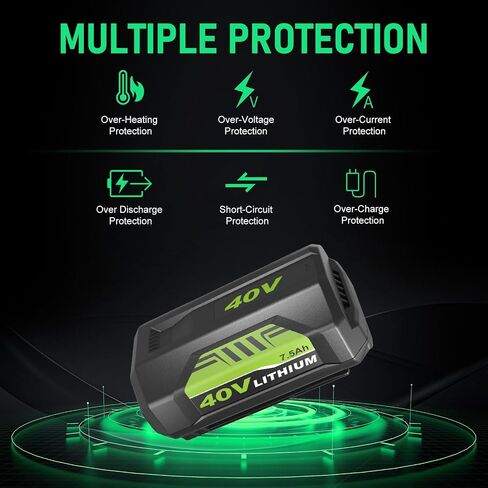 2Pack Upgraded 7500mAh OP4026A Battery Replacement for Ryobi 40v Battery Lithium 7.5Ah Compatible with Ryobi 40v OP4026A OP40601 OP4050A OP4040 OP4075A Compatible with Batteries 40V Power Tools in Kuwait