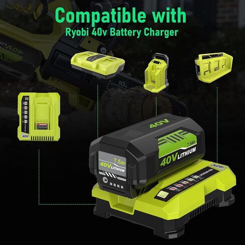 2Pack Upgraded 7500mAh OP4026A Battery Replacement for Ryobi 40v Battery Lithium 7.5Ah Compatible with Ryobi 40v OP4026A OP40601 OP4050A OP4040 OP4075A Compatible with Batteries 40V Power Tools in Kuwait