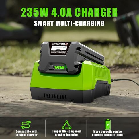 4.0A Replacement Rapid Charger for Greenworks 80V Battery Charger GCH8040 2958602AZ 2964602 GCH8020 2936802, Compatible with Greenworks Pro 80V Battery GBA80200 GBA80250 GBA80400 GBA80500 in Kuwait