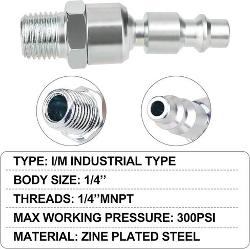 10PCS 1/4’’ Swivel Air Tool Fittings, 360 Degree I/M Type Quick Connect Plug in Kuwait
