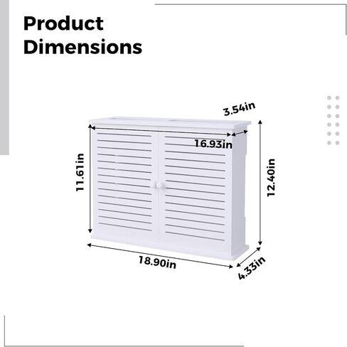 Cable-Hiding Router Box, Mounts Walls, White in Kuwait