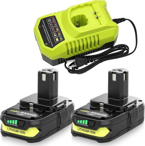 2PACK 3.6Ah Lithium Battery Replacement for Ryobi 18V Battery(Green-2P) | Compatible with Ryobi Battery 18 Volt P102 P103 P104 P107 P108 P109 Cordless Power Tools in Saudi Arabia