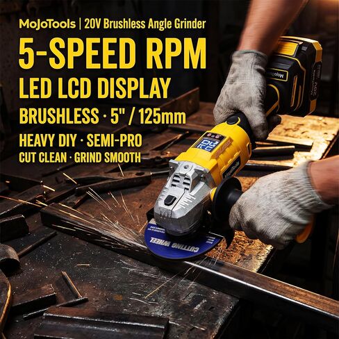 Brushless Cordless Power Tool Combo Kit for Heavy DIY & Semi-Professional Use – 50Nm Drill Driver, 380Nm Impact Wrench, 5" Angle Grinder LCD, 2×3000mAh Batteries, Carry Case &&Accessories in Kuwait