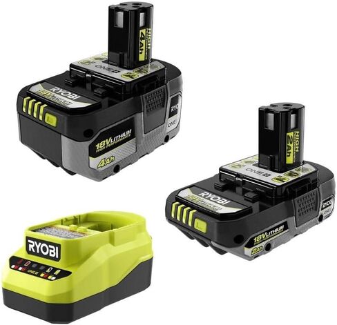 RYOBI ONEAND 18V Lithium-ION Starter High Performance KIT with 2.0 AH Battery, 4.0 AH Battery, and Charger in Kuwait