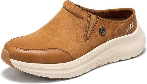 ZURIN Orthopedic Slip On Mules Shoes for Women with Arch Support，Comfortable Suede Leather Mule Sneakers with Removable Cushioning Insole,No Slip Slippers Clogs House Shoes Indoor Outdoor in Kuwait