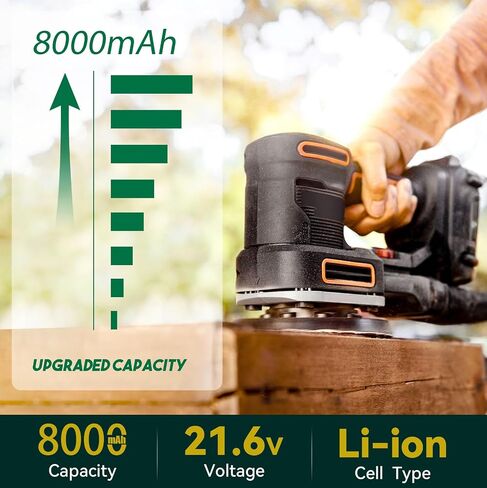 Upgraded 8.0Ah 2Pack Battery & Charger for Worx 20V Power Share Max Lithium-ion Batteries Replacement Compatible with WA3525 WA3575 WA3578 WA3520 WA3742 WG155s WG251s WG890 in Saudi Arabia