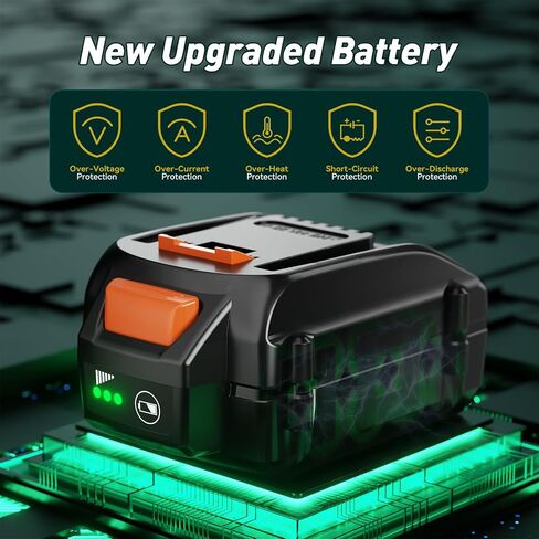 Upgraded 8.0Ah 2Pack Battery & Charger for Worx 20V Power Share Max Lithium-ion Batteries Replacement Compatible with WA3525 WA3575 WA3578 WA3520 WA3742 WG155s WG251s WG890 in Saudi Arabia