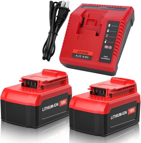 2 Pack 8.0Ah PC18BLX Replacement for Porter Cable 18 Volt Battery 8000mAh Lithium ion Compatible with Porter Cable 18V Battery PC18B PC18BL PC18BLX PC18BLEX PCC489N PC188 Cordless Power Tool (Red) in Kuwait
